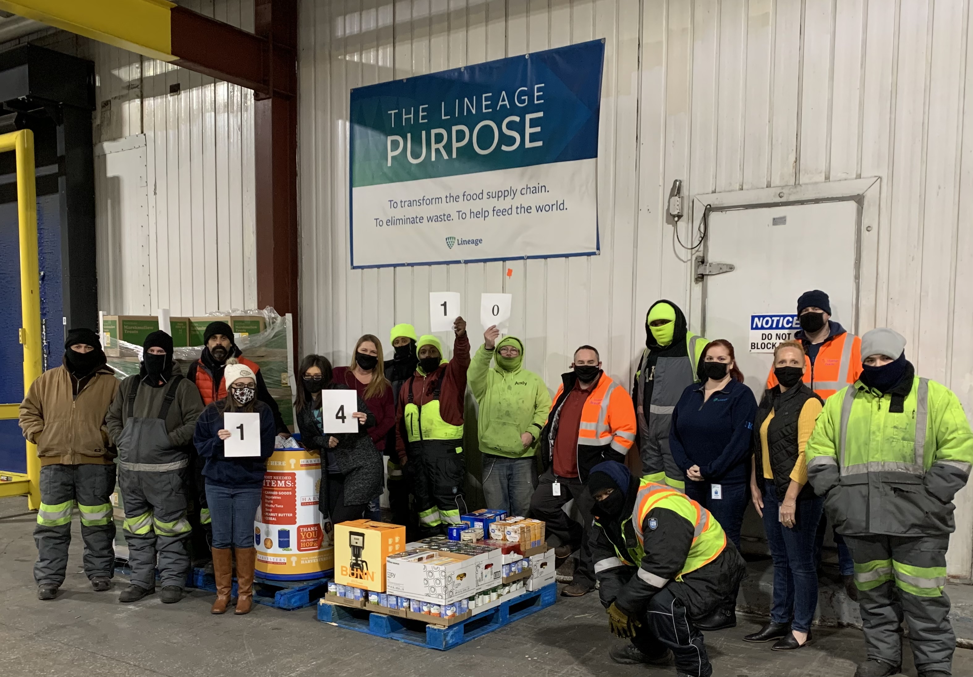Lineage Logistics workers participating in Holidays without Hunger in Kansas City, KS
