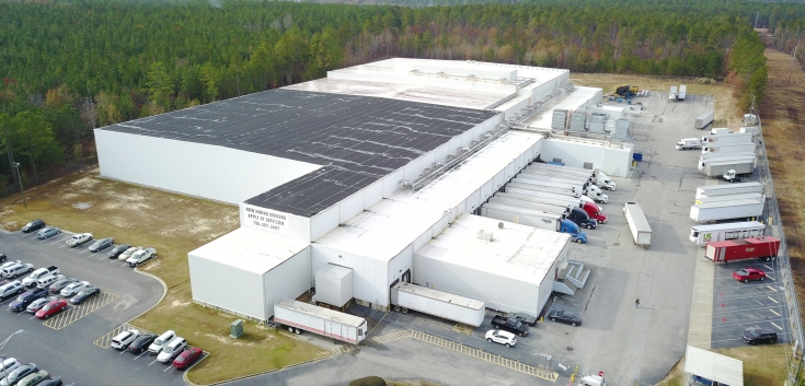 Aerial photo of Lineage's Gaston leased facility