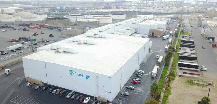 Aerial photo of Lineage's Long Beach facility