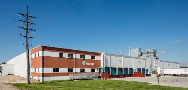 Exterior photo of Lineage's Denison, IA facility