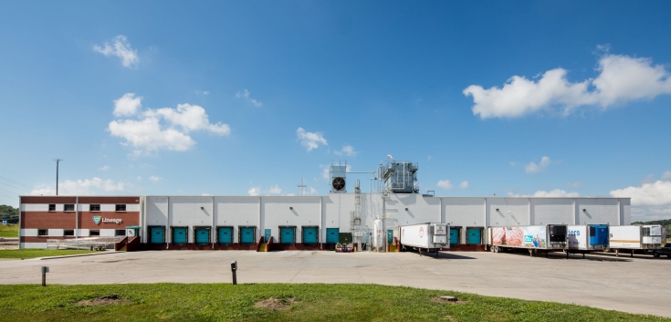 Exterior photo of Lineage's Denison facility