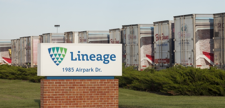 Exterior photo of Lineage's Springfield, OH facility with sign