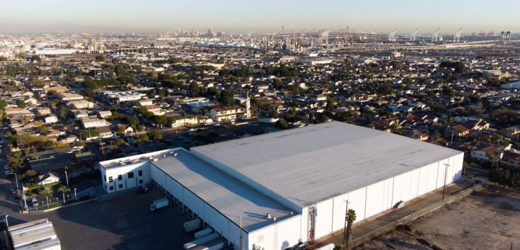 aerial photo of cold storage warehouse 