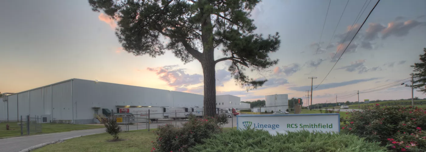 Exterior photo of Lineage's Smithfield, Virginia facility