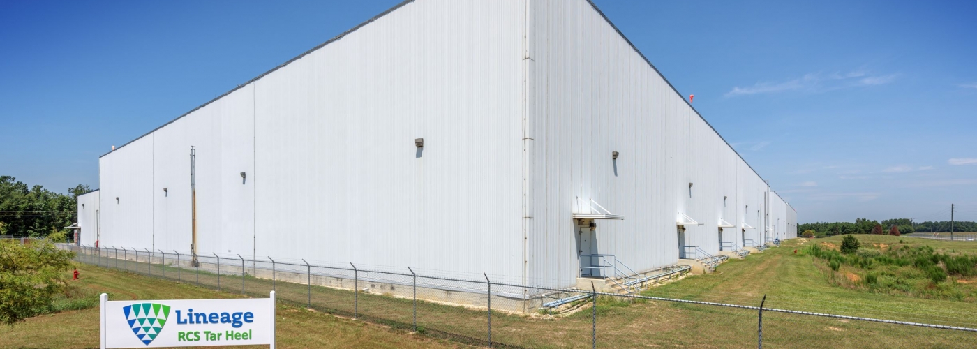 Exterior photo of Lineage's Tar Heel facility