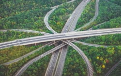 Interstate highways aerial